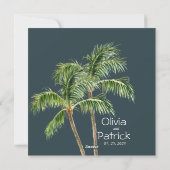 ジャングルパームの水の色の熱帯招待 シーズンカード (裏面)