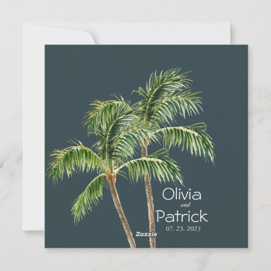 ジャングルパームの水の色の熱帯招待 シーズンカード (裏面)