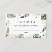 ジャングルパームガールベビーシャワーおむつラッフル エンクロージャーカード (正面)