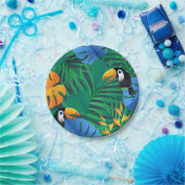 ジャングルパーム、シダ、トウカン ペーパープレート (パーティー)