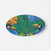 ジャングルパーム、シダ、トウカン ペーパープレート (アングル)