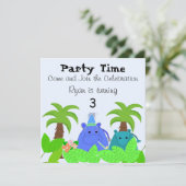 ジャングルヒッポ誕生日招待状 招待状 (スタンド正面)