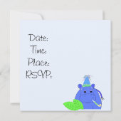 ジャングルヒッポ誕生日招待状 招待状 (裏面)