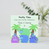 ジャングルヒポの誕生日招待状 招待状 (スタンド正面)