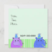 ジャングルヒポの誕生日招待状 招待状 (裏面)