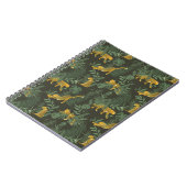 ジャングルヒョウとジャングル葉のパターン ノートブック (左側)