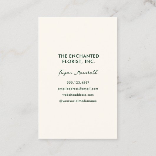 ジャングルヒョウスタイリッシュハイビスカスフラワー 名刺 (裏面)