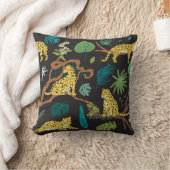 ジャングルヒョウ：ヴィンテージ野生動物のイラスト クッション (ブランケット)