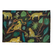 ジャングルヒョウ：ヴィンテージ野生動物のイラスト 枕カバー (裏面)