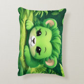 ジャングルピローの緑のライオンの子 アクセントクッション (裏面(縦))