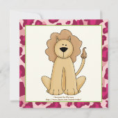 ジャングルピンクサファリ子供の誕生日パーティー 招待状 (裏面)