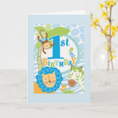 ジャングルファースト誕生日カード カード (黄色い花)