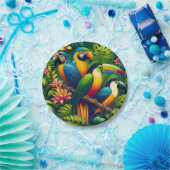 ジャングルフィエスタカラフル：饗宴 ペーパープレート (パーティー)