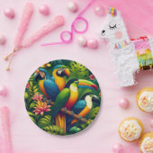 ジャングルフィエスタカラフル：饗宴 ペーパープレート (パーティー)