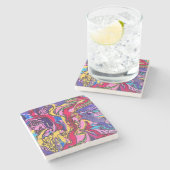 ジャングルフィーバーデザインのコースター ストーンコースター (横)