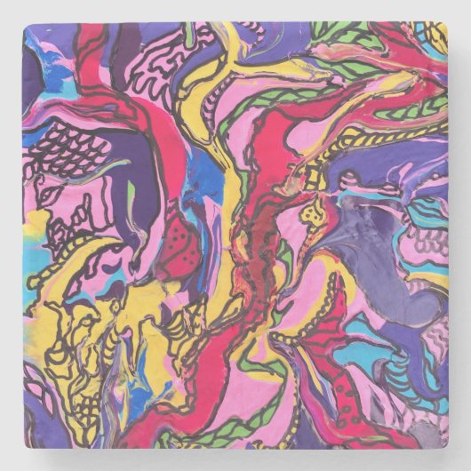 ジャングルフィーバーデザインのコースター ストーンコースター (正面)