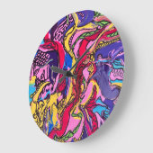 'ジャングルフィーバー'デザイン時計2 ラージ壁時計 (傾斜)