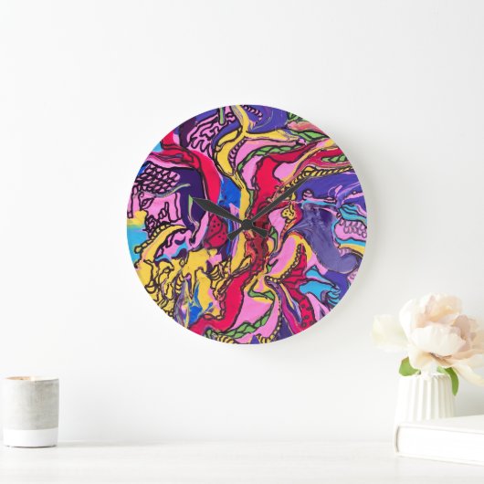 'ジャングルフィーバー'デザイン時計2 ラージ壁時計 (ホーム)