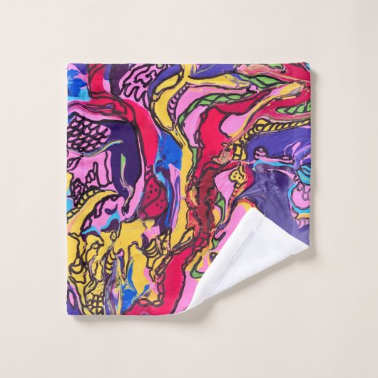 ジャングルフィーバー印刷ハンドタオル ウォッシュタオル (ウォッシュタオル)