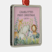 ジャングルフォトガールズベビー初めてのクリスマスオーナメント メタルオーナメント (右)