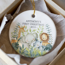 ジャングルフォトベビー初めてのクリスマスオーナメント