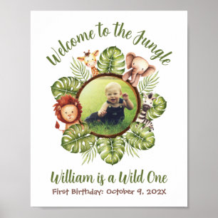 ジャングルフォトワイルドワンサファリサインへようこそ ポスター