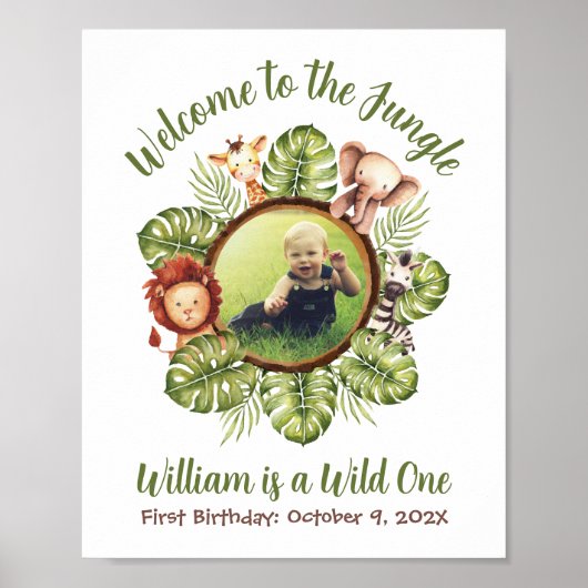 ジャングルフォトワイルドワンサファリサインへようこそ ポスター (正面)