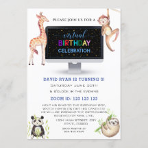 ジャングルフォレストの友人ボーイバーチャル誕生日パーティー