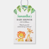 ジャングルフォレスト獅子キリン赤ちゃんシャワーゲストのお気に入り ギフトタグ (正面)