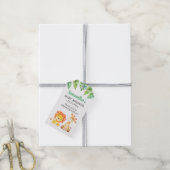 ジャングルフォレスト獅子キリン赤ちゃんシャワーゲストのお気に入り ギフトタグ (より糸付き)