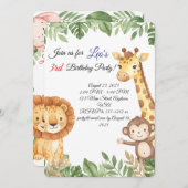 ジャングルフレンズ招待状 招待状 (正面/裏面)