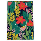 ジャングルフローラ葉パターン ミディアムペーパーバッグ (裏面)