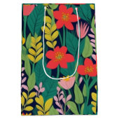 ジャングルフローラ葉パターン ミディアムペーパーバッグ (裏面)