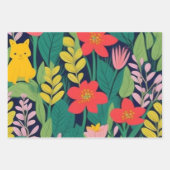 ジャングルフローラ葉パターン ラッピングペーパーシート (正面3)