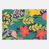 ジャングルフローラ葉パターン ラッピングペーパーシート (正面2)