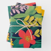 ジャングルフローラ葉パターン ラッピングペーパーシート (インサイチュ)