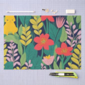 ジャングルフローラ葉パターン 薄葉紙 (クラフト)