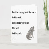 ジャングルブックの強さオブザウルフ引用文プリント カード (正面)
