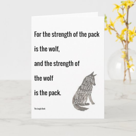 ジャングルブックの強さオブザウルフ引用文プリント カード (黄色い花)