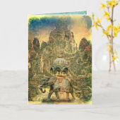 ジャングルブックエレファントグリーティングカード カード (黄色い花)