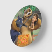 ジャングルブックグループショット1 ラウンド壁時計 (傾斜)