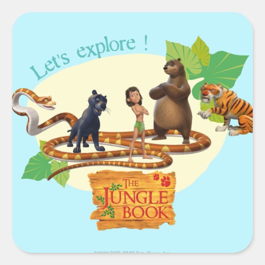 ジャングルブックグループショット4 スクエアシール (正面)
