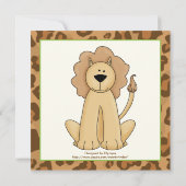 ジャングルブラウンサファリ子供の誕生日パーティー 招待状 (裏面)