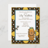 ジャングルブラウン/オレンジドットの4x5サイズのキング 招待状 (正面/裏面)