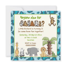 ジャングルブルー動物サファリ子供の誕生日パーティー