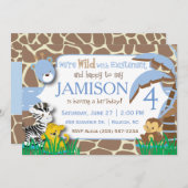 ジャングルブルー誕生日招待状 招待状 (正面/裏面)