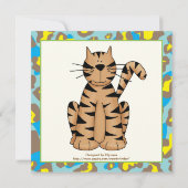 ジャングルブルー,イエローサファリ子供の誕生日パーティー 招待状 (裏面)