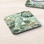 ジャングルプリントとクリームオーキッズコースターセット コースター (左側)
