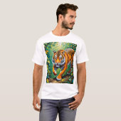 ジャングルプロウラー – Tiger in Gond Art Tシャツ (正面フル)