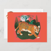 ジャングルプロウ絵画リング虎 ポストカード (正面/裏面)